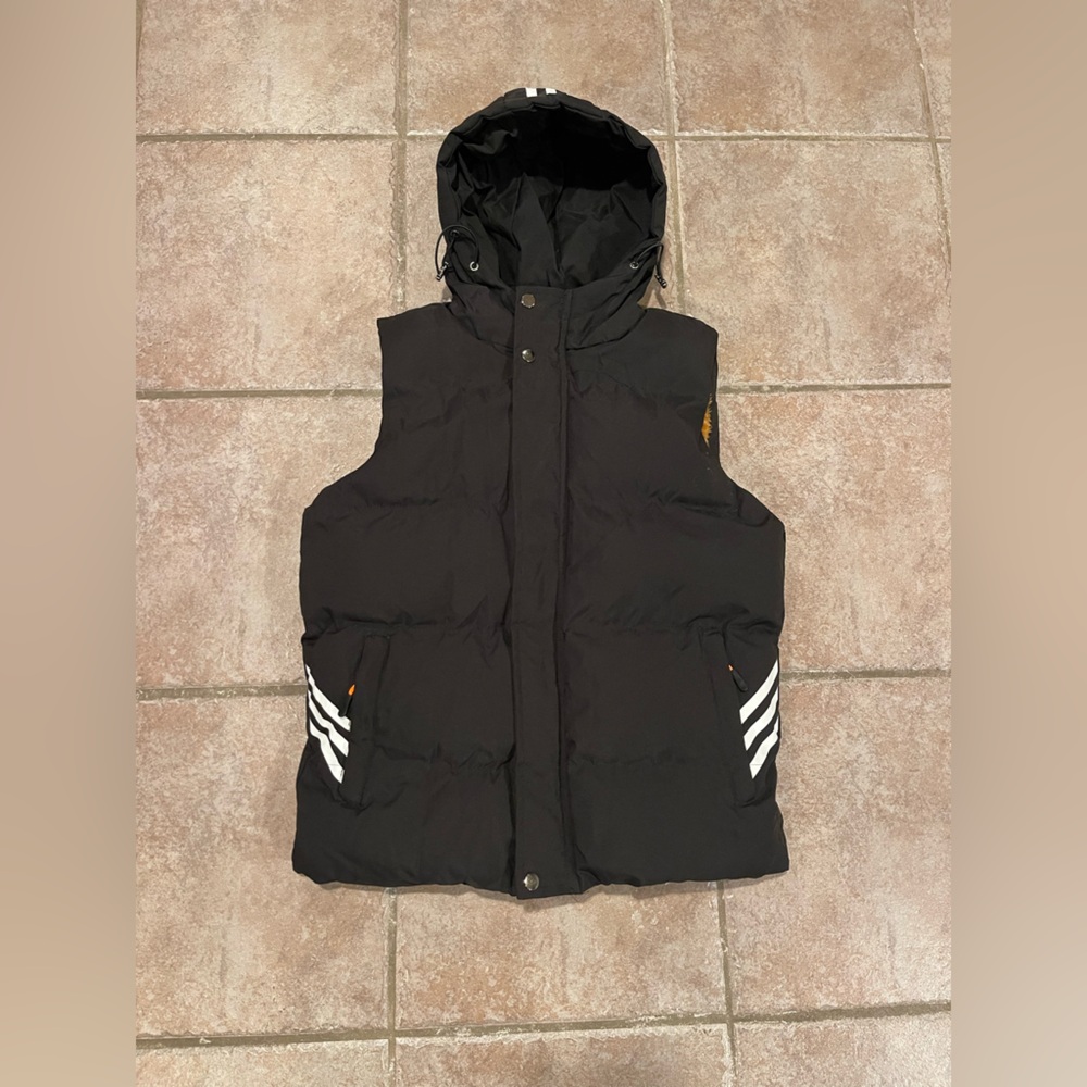Black Puffer Vest with Hood